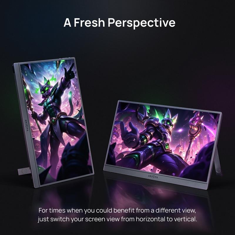 ARZOPA Portable Monitor 16.1"/17.3" FHD 1080P 60Hz/144Hz Laptop Screen Extender for PC Mac Xbox Switch PS5 iPhone IPS Display Computer Display HDR External Screen Game Workfromhome - Image 2
