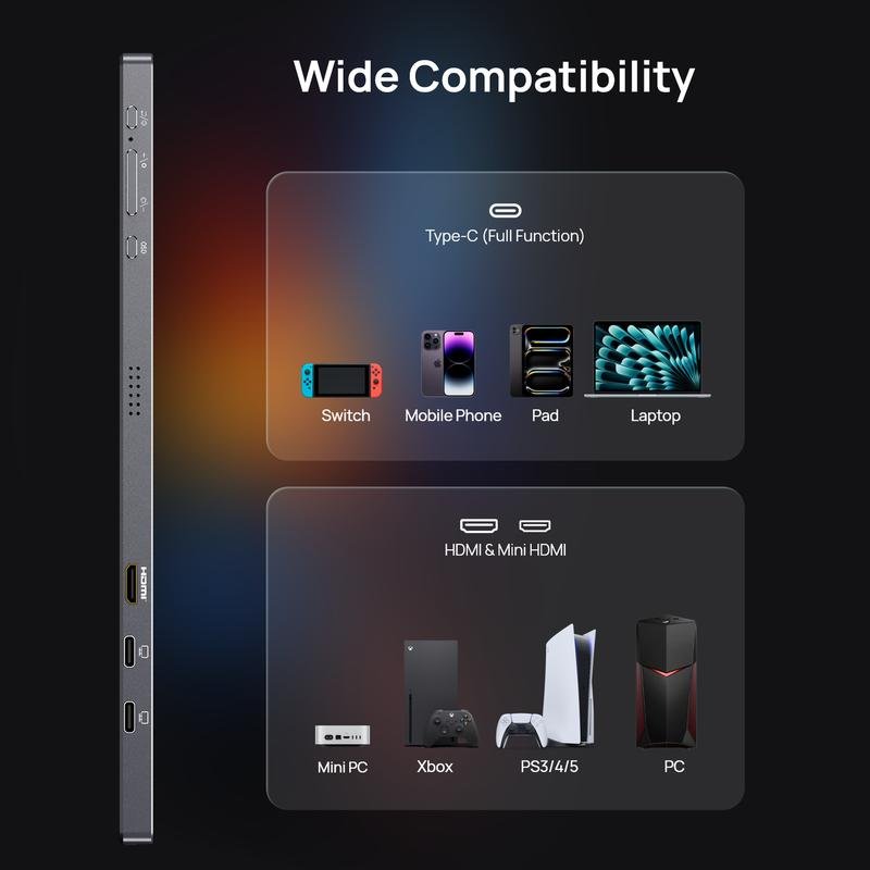 ARZOPA Portable Monitor 16.1"/17.3" FHD 1080P 60Hz/144Hz Laptop Screen Extender for PC Mac Xbox Switch PS5 iPhone IPS Display Computer Display HDR External Screen Game Workfromhome - Image 7